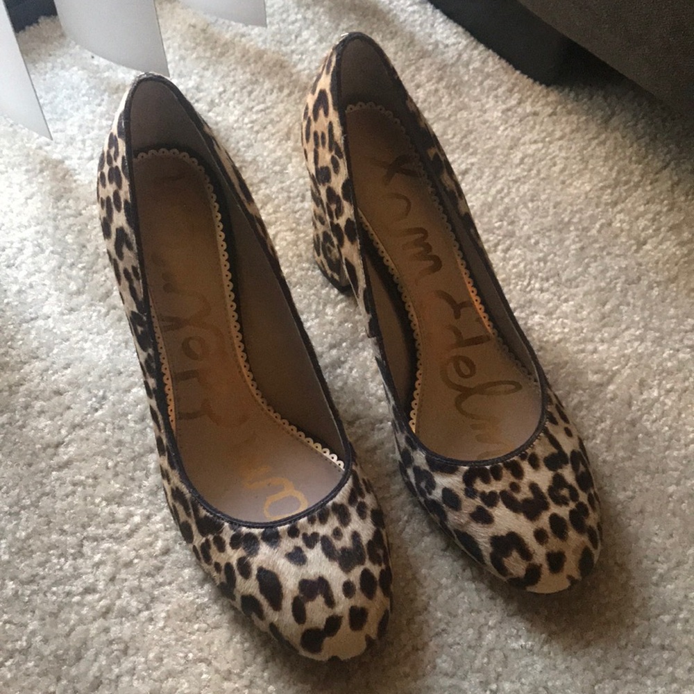 Sam Edelman leopard print block heels